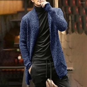 Men's Trench Coats Medium Length Cardigan Knitting Wool Solid Thick Warm Autumn Winter Fit Comfortable Soft Casual Fashion Male Sweater