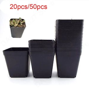 Pots 8*7*5 CM Plant Pot Plastic Flower Pots Creative Small Square Pots for Succulent Plants Garden Decor Black Gardening U27