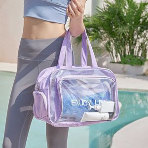 New Pvc Dry Wet Separation Wash Bag Makeup Bag Large Capacity Portable Travel Storage Bag Waterproof Beach Bag 240215