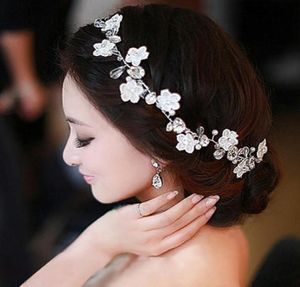 Ręcznie robione koronkowe nałożenie nagłówka kwiat kwiat kwiat włosy Ozdoby ręcznie robione perły Wedding Hair Band Koreańskie akcesoria ślubne 9564618