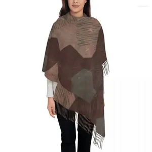 Ethnic Clothing Splintertarn German Military Camouflage Scarf Wrap Women Long Winter Fall Warm Tassel Shawl Unisex Army Tactical Camo