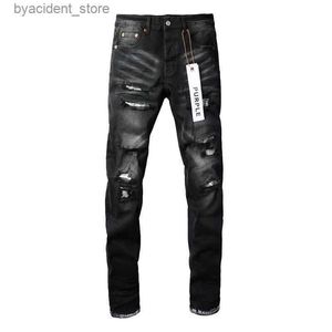 Men's Jeans Purple Brand jeans American high street black vintage live broadcast915P L240313