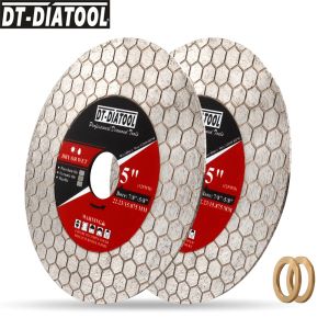 zagen Dtdiatool 2pcs 5"/125mm Doubleside Diamond Cutting Grinding Saw Blade Ceramic Bore 22.23mm Artificial Stone Tile Marble