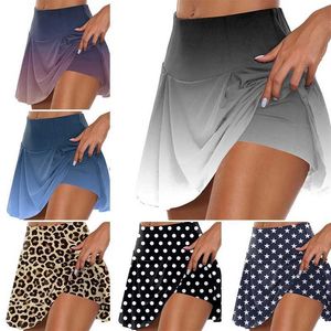 Women's Shorts Summer Women Polka Dots Print Skirts Shorts Yoga Shorts Fitness Skirts Girl High Waist Casual Cycling Running Sports Dance SkirtL24313