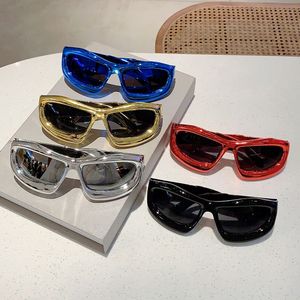 Modische Sportbrille, Sonnenbrille, neue Y2K-Blase, galvanisiert, Hip-Hop, trendiges Straßenfoto, konkave Form, coole Sonnenbrille mit Sonnenschutz