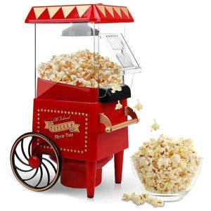 Makers Popcorn Maker,Hot Air Popcorn Machine Vintage Tabletop Electric Popcorn Popper, Healthy and Quick Snack for Home EU Plug