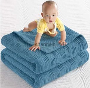 Comforters sets Baby Cooling Summer Cotton Blanket for Beds Queen King Size Child Thin Summer Quilt Gray Blue Knitted Bedspread on The Bed Cover YQ240313