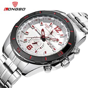 cwp luxury LONGBO Watches Military Mens Stainless Steel Band Sports Quartz Clock For Men Dynamic Dial Watch Relogio Masculino 80249