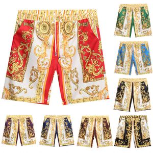 New European trend men court style sports leisure beach five-point shorts 3D digital printing