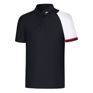 Verão masculino vestuário de golfe jl manga curta camisas de golfe preto e branco cor comércio exterior roupas camisas ao ar livre lazer esportes t camisas