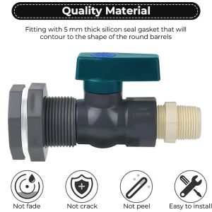 Connettori Canna piovoso Kit spigot kit serbatoio Piscina secchio di paratia Sigilla l'acqua durevole per drenaggio durevole per drenaggio PVC Tubo di irrigazione