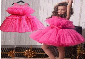 Toddler Girl Princess Dress For Wedding Newborn Baby 1 Year Birthday Fluffy Tulle Clothes 12 Month Infant Pink Bow Costume G227447458