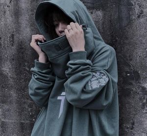 High Neck Fish Mouth Pullover Japanese Sweatshirts Menwomen Hoodies Oversize Streetwear Hip Hop Harajuku Male Topps 2020 Q01165643414