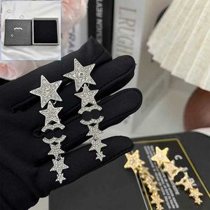 Designerfashion Earrings New Star Chain Elegant Boutique Womens Diamond Distoce Jewelry Hot Brand Charm Giste Earrings with Box {category}