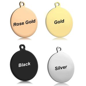 Whole 20pcs Stainless Steel Round Blank Dog Tag Pendant Necklace For Man ID s Jewelry Accessories Pet Charm Y2009172980