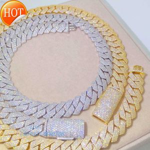 Heißer Verkauf Sterling Silber Hip Hop Schmuck Pass Diamant Tester 15mm 18mm 20mm Miami Moissanit Cuban Link kette