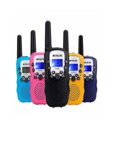 2st Retevis RT388 Kids Walkie Talkie Children Toy Radio 05W PMR PMR446 FRS VOX FALLLIGHT HANDLED 2 VÄG RADIO HF TRANSCEIVER9421478