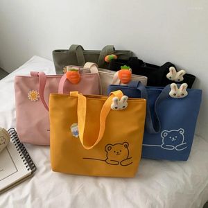 Вечерние сумки-ранец, дорожная сумочка, милый медведь, женская парусиновая сумка на молнии, в консервативном стиле, студенческая сумка через плечо, маленькая парусиновая сумка