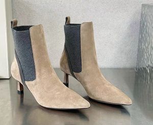 Novas botas nuas feitas de tecido de veludo com a mesma altura de 6cm Botas Martin 35-43