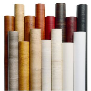 Самоклеящиеся обои под древесину, черные, серые, красные, белые, отслаивающиеся и приклеиваемые обои из ПВХ для ремонта мебели, водонепроницаемые J1051275V