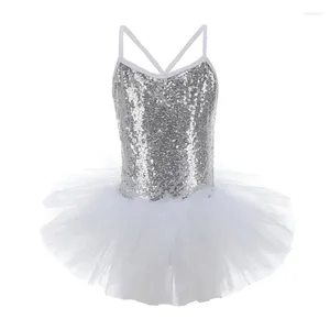 Stage Wear Girls Balet Gymnastics Dress Cequined Dance Lovely dzieci