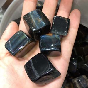 Blue tiger eye tumbled stones quartz mineral crystals gemstones gode spiritual healing home decor modern for plants2317