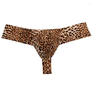 Underpants Man Underwear Daily Leopard Bikini Lingerie Low Waist Panties Mens Sexy Thong Tight Breath