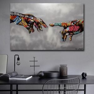 Graffiti Pop Art Plakat Malowanie Street Art Art Art na płótnie ręce zdjęcia ścian do salonu Dekord Home200k