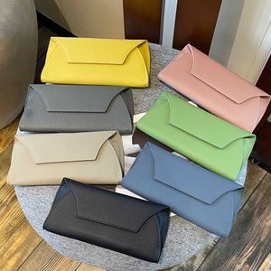 Koreansk äkta läderlång plånbok för kvinnlig nischdesign, minimalistisk Togo Top Layer Cowhide Wallet, Ultra-Thin INS 240315