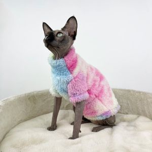 Kleidung Winter Sphinx Katzen Kleidung Baumwolle Kätzchen Overall Warme Kleidung für Sphynx Haustier Kostüme Plus Samtverdickung DevonRex Ragdoll