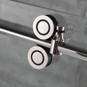 6 6FT Sliding barn shower door twin roller frameless glass track hardware set kit popular249a