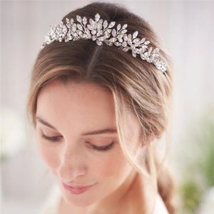 Düğün Tiaras ve Taçlar Zirkonya Kafa Bantları Kadınlar için Baş Takı Gelin Saç Aksesuarları Gelinler Saç Bandı Headdress Hair 240307