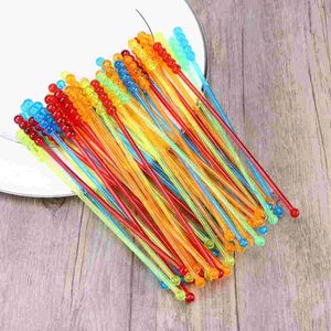 50Pcs Acrylic Drink Stirrers Muddler Cocktails Set Tropical Stir Sticks Coffee Stir Sticks Swizzle Stick Wedding Party Supplies 240304