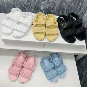 Summer Fashion Sandal Platform Casual Sandals Alphabet Belt Buckle Heels Leather Woman Thick Soled Shoe Loafers Woven Women Designer Shoes Large Size 35-40