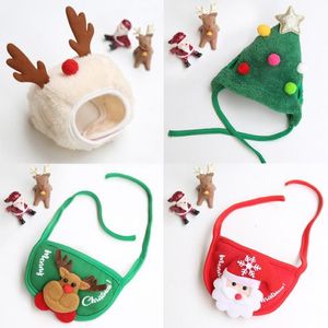 Köpek Giyim Kostümleri Şapka Noel Tasarımcısı Bandana Noel Navidad Eşarp Üçgen Önlükler Küçük Orta Kediler İçin Şapkalar