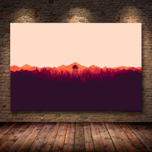 Caligrafia firewatch jogos de vídeo montanhas minimalismo floresta arte da parede jogos cartaz hd impressão decoração casa pintura