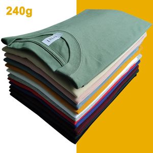 240 г XS-4XL Мужские футболки Мужские летние повседневные футболки Мужские с короткими плечами Хлопковые базовые однотонные футболки Женские большие размеры 240313