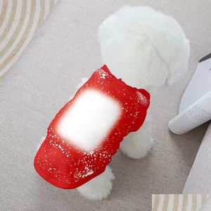 Other Festive Party Supplies Sublimation Blank Bleached Dog Sweater Pet Clothes Christmas Faux Shirt For Cotton Soft Feel Custom L Dhlsv