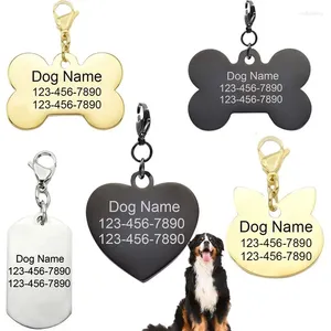 Dog Tag Customized ID Engraved Personalized Pet Collar Stainless Steel Pendant Anti-Lost Cat Phone Number Name Tags