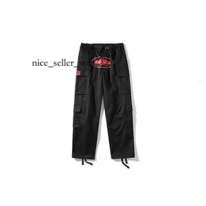Men's Cortiez Pants Vintage High Street Hip Hop Street Print Casual Multi-pocket Side Buckle Men's and Women's Cargo Pants 379