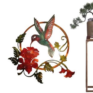 Rzeźby Metal Ptak Wall Art Metal Hummingbird Outdoor Decor Modern Outdoor Decoration Rzeeptury na zewnątrz domu