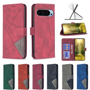 Geometry Leather Wallet Cases For Google Pixel 9 9pro One Plus 12 Pro Xiaomi 14 13C K70 K70E Geometic Line Vertical Holder ID Card Slot Hybrid Flip Cover Kickstand Pouch