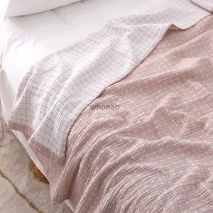 Comforters sets Cotton Plaid Blanket For Bed Thin Summer Quilt Autumn Bed Sheet Gauze Bedspread Bed Cover For Double Bed Sofa Throw Blankets YQ240313