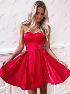 Partykleider LIYYLHQ Rotes kurzes Heimkehr-Mini-Abschlussballkleid, erschwinglich, herzförmiger Fleck, A-Linie, Korsett, Cocktail-Abschlussballkleider