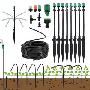 Sprühgeräte 10M Misting Fogging Bewässerungsset Einstellbare Sprühwinkeldüse Gartenbewässerung Kühlung Landschaftsbau Befeuchtung Staubentfernung