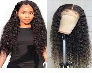 100 cabelo humano brasileiro 360 perucas frontais do laço com cabelo do bebê onda profunda sem cola pré arrancado peruca dianteira do laço para preto women7259904