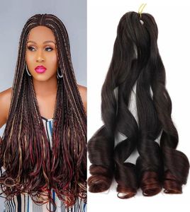 Synthetic 22 Inches Loose Wave Crochet Braids Hair Ombre Spiral Curls 75gpcs Pre Stretched Braiding Hair Extensions For Black Wom3879643