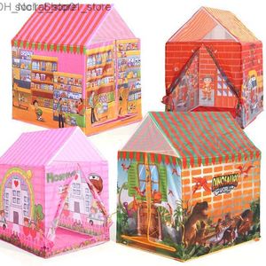 Toy Tents Toy Tents Childrens Outdoor Tent Game House Dinosaur Supermarket Tent House Role Play Home Indoor Ball Pool Tent Q231220 L240313