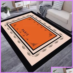 Tapetes Luxo Laranja Carruagem Tapete Decoração de Moda Marca Tapete Living Bedside Colchão Roupas Loja Cloakroom Mat Designer Home Dr Dhxfb