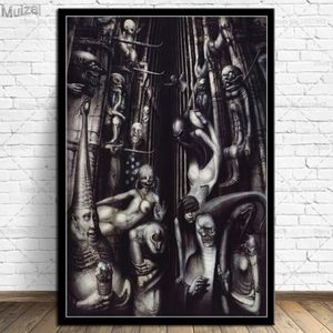 Paintings Hr Giger Li II Alien Poster Horror Artwork Posters And Prints Wall Art Picture Canvas Painting For Living Room Home Deco301n